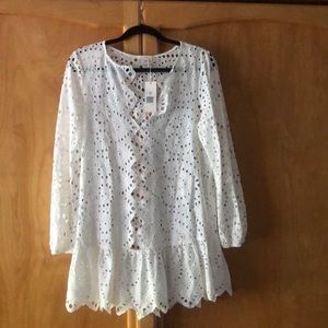 Eberjay white eyelet bathing suit cover up.